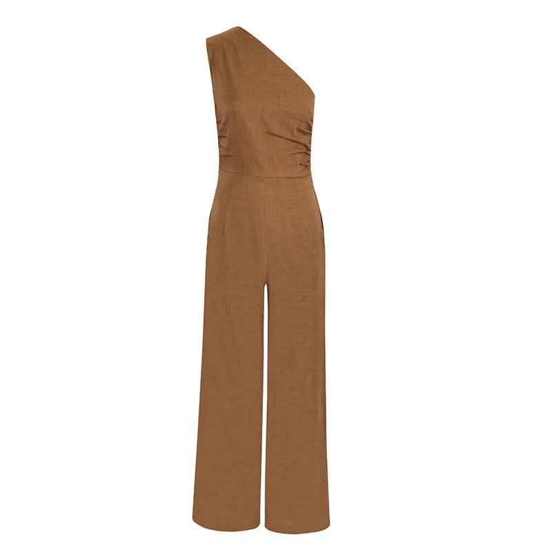 Women's Knit Streetwear Jumpsuit – Slim Ankle-Length