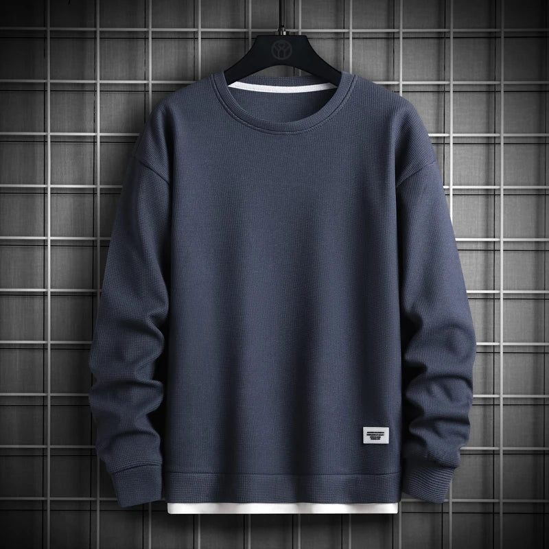 Men’s Solid Crewneck Sweatshirt Casual Streetwear