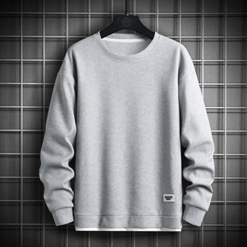 Men’s Solid Crewneck Sweatshirt Casual Streetwear