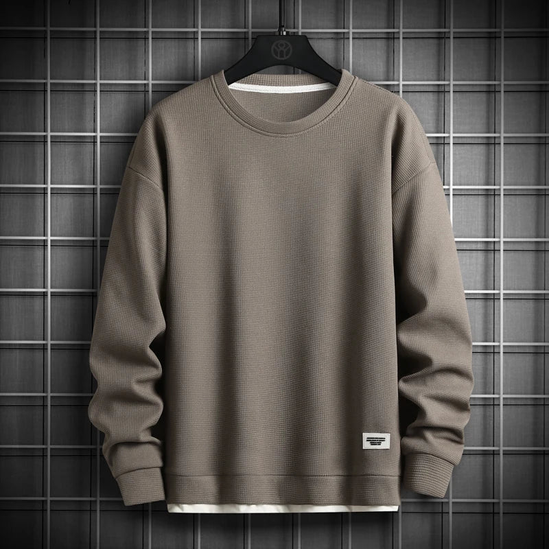 Men’s Solid Crewneck Sweatshirt Casual Streetwear