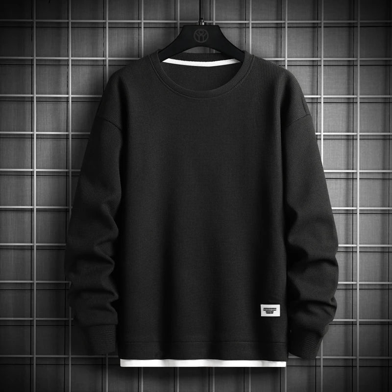 Men’s Solid Crewneck Sweatshirt Casual Streetwear