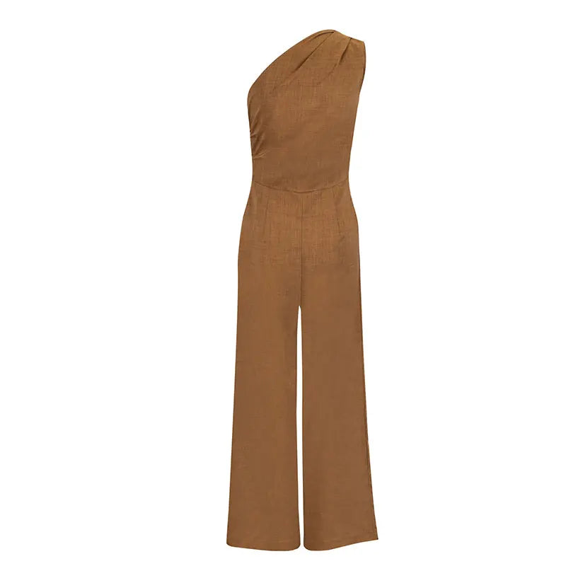 Women's Knit Streetwear Jumpsuit – Slim Ankle-Length