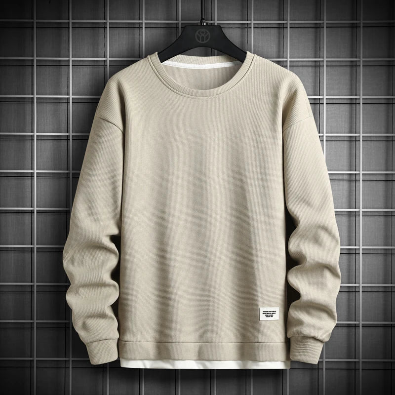 Men’s Solid Crewneck Sweatshirt Casual Streetwear