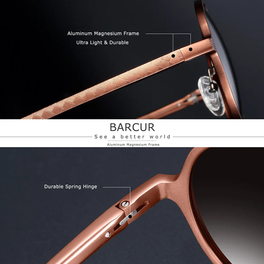 Round Polarized Sunglasses UV400 Aluminum Magnesium Frame