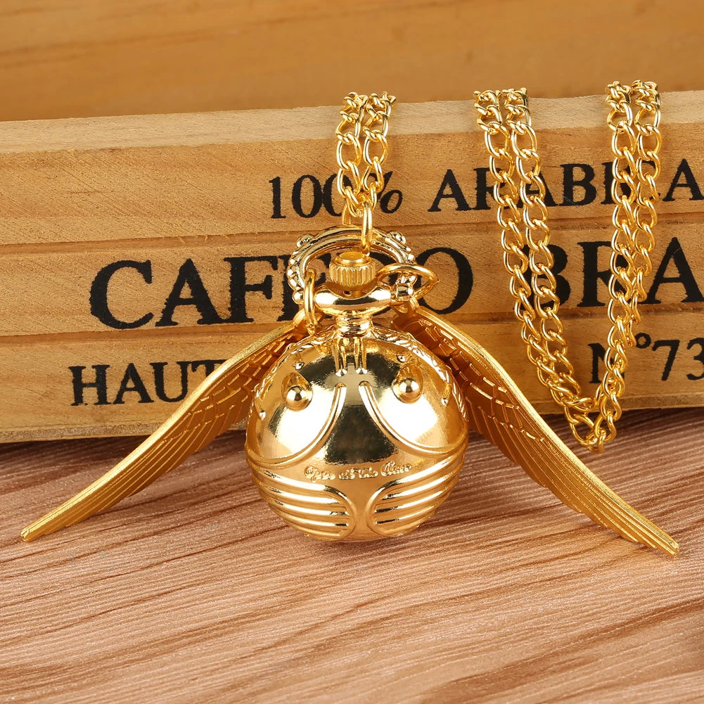 Style 1 Color Vintage Bronze Quartz Pocket Watch With Feather Wings