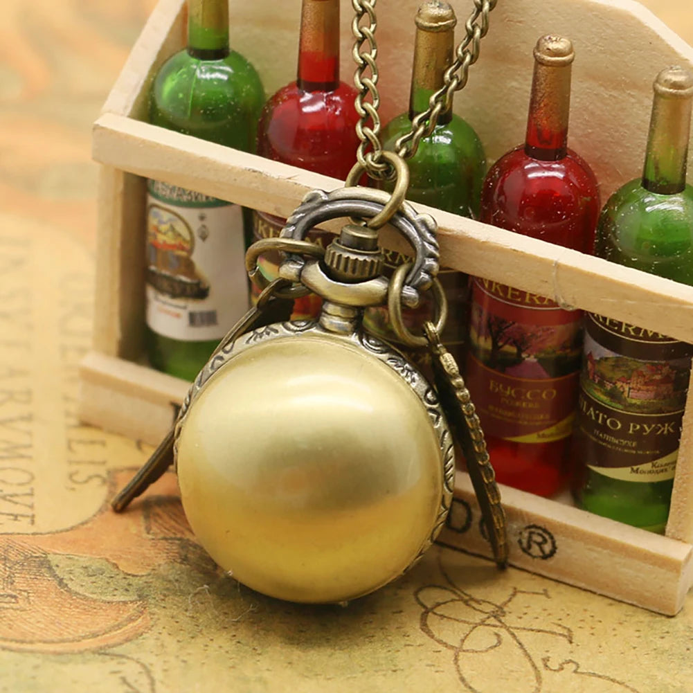 Style 4 Color Vintage Bronze Quartz Pocket Watch With Feather Wings
