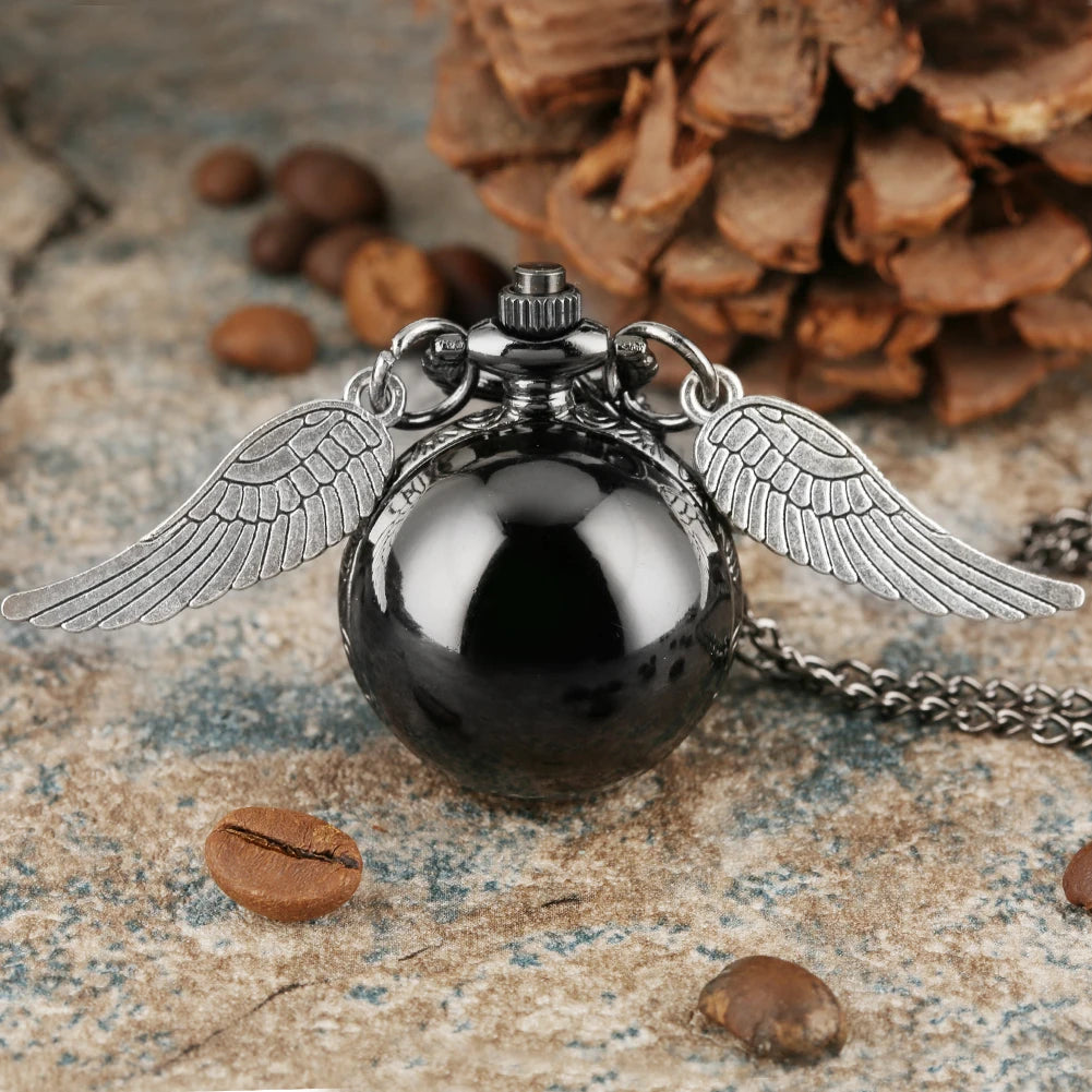 Style 11 Color Vintage Bronze Quartz Pocket Watch With Feather Wings