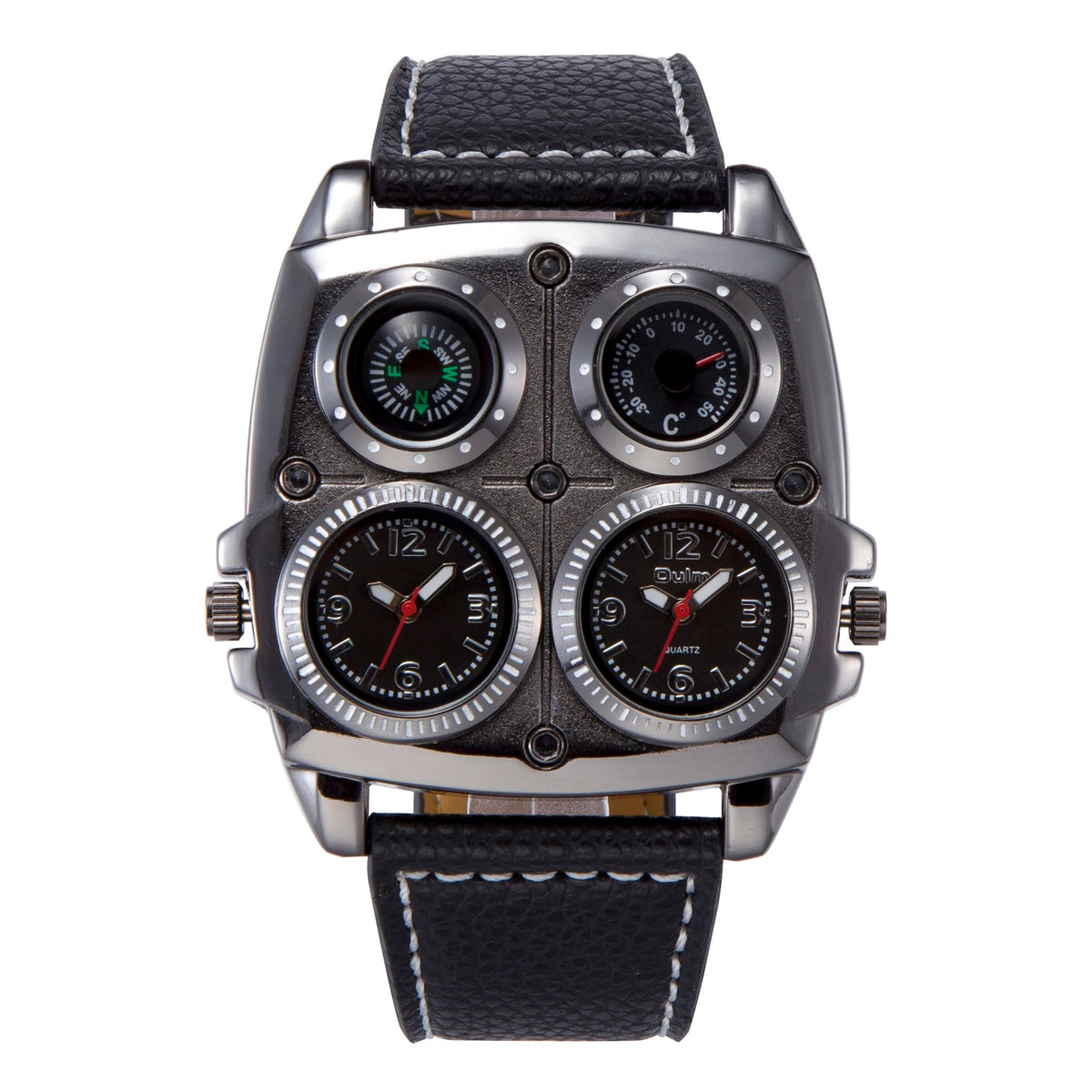 Men’s Dual Time Zone Military Style Quartz Watch
