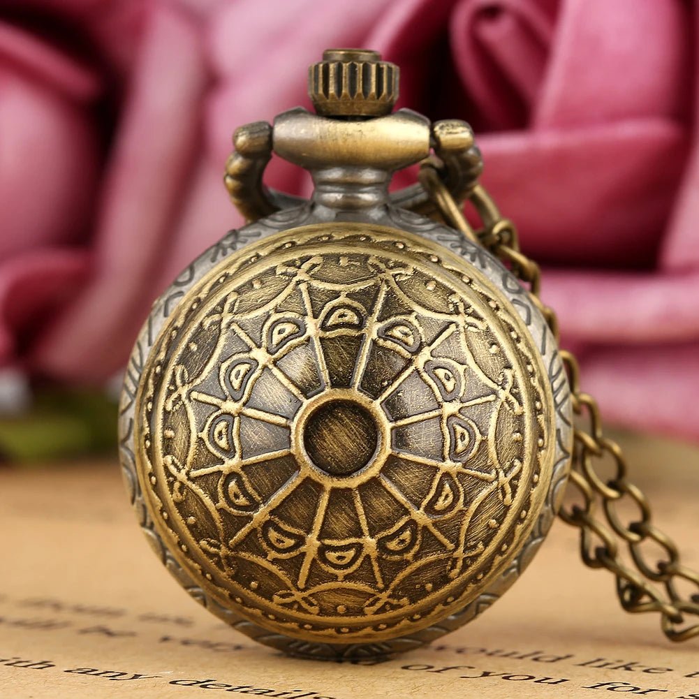 Style 7 Color Vintage Bronze Quartz Pocket Watch With Feather Wings