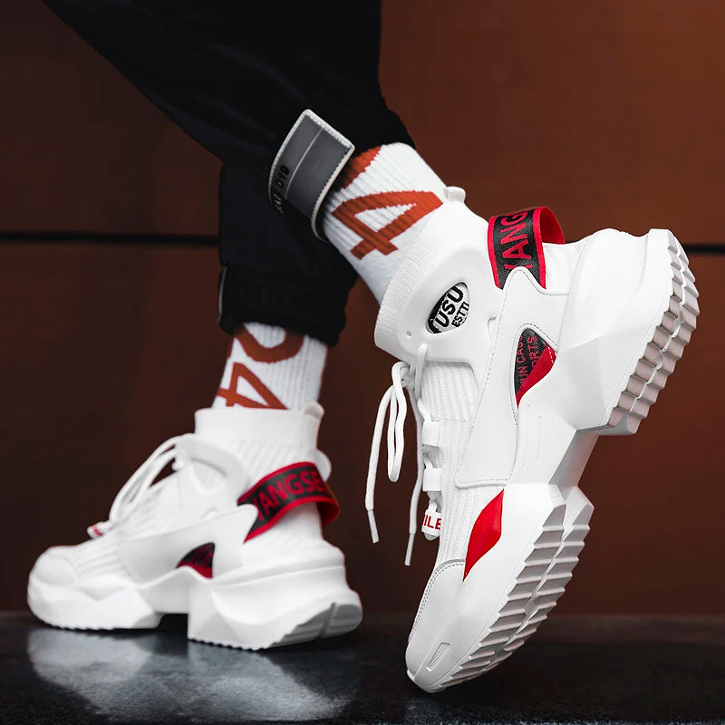Men’s Breathable High-Top Sneakers – Lightweight Casual