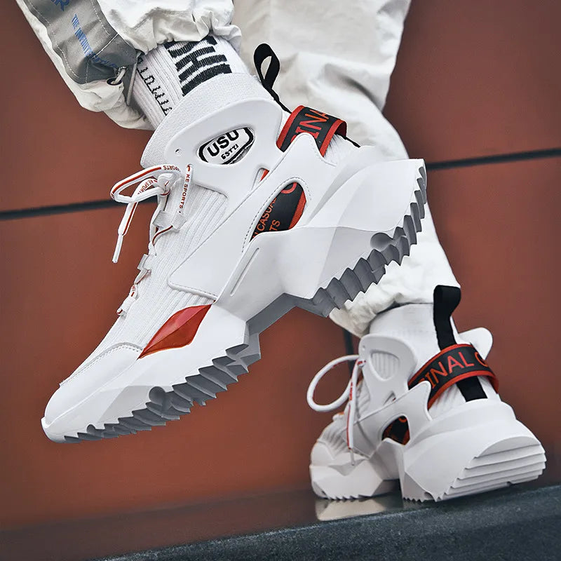 Men’s Breathable High-Top Sneakers – Lightweight Casual