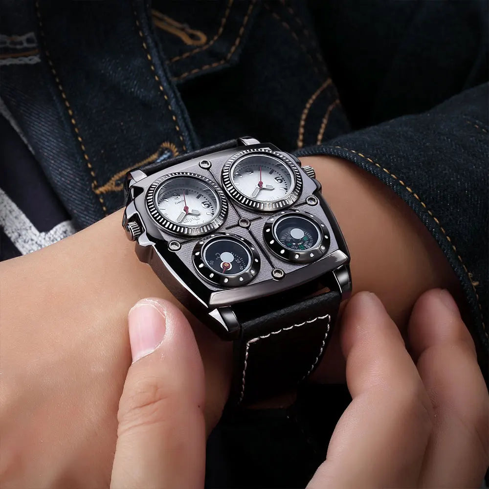 Men’s Dual Time Zone Military Style Quartz Watch – FashioNext.
