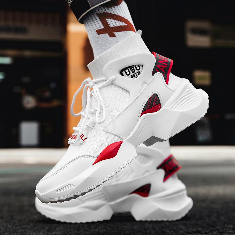 Men’s Breathable High-Top Sneakers – Lightweight Casual