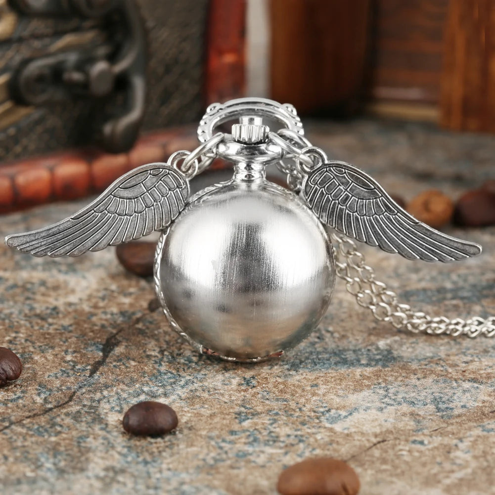 Style 10 Color Vintage Bronze Quartz Pocket Watch With Feather Wings