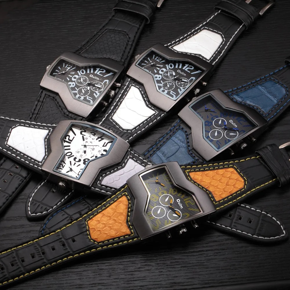 Men’s Military Quartz Watch With Dual Time Zones