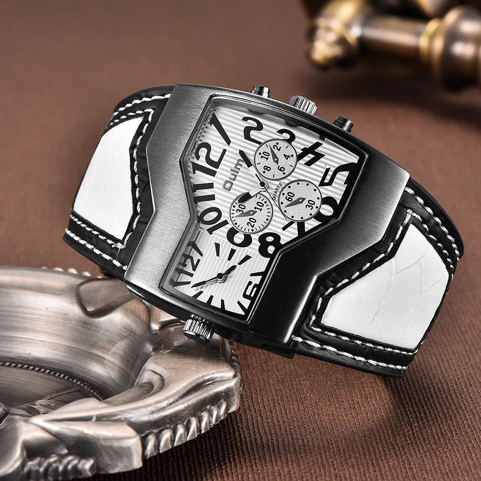 Men’s Military Quartz Watch With Dual Time Zones