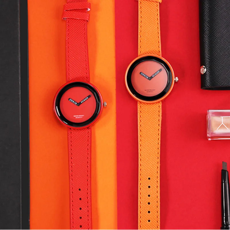 Women’s Leather Quartz Wrist Watch Fashion Casual