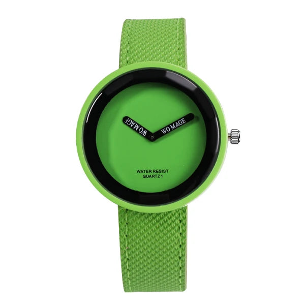 green Color Women’s Leather Quartz Wrist Watch Fashion Casual