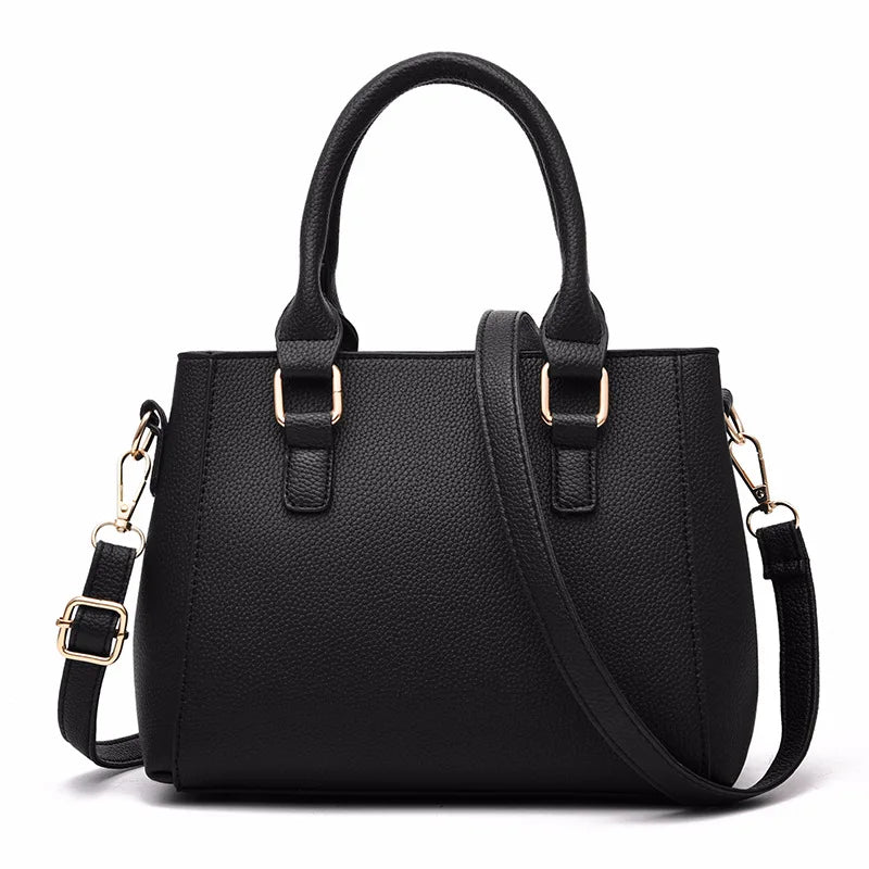 Women’s PU Leather Satchel Handbag With Fur Charm