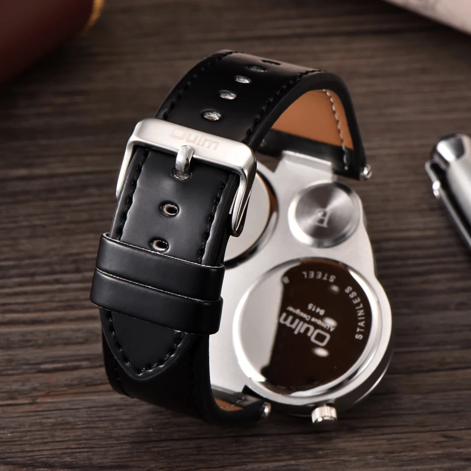 Men’s Dual Time Zone Big Dial Sports Quartz Watch