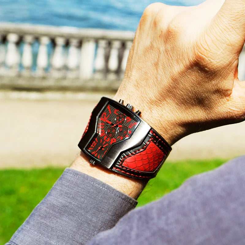 Men’s Military Quartz Watch With Dual Time Zones