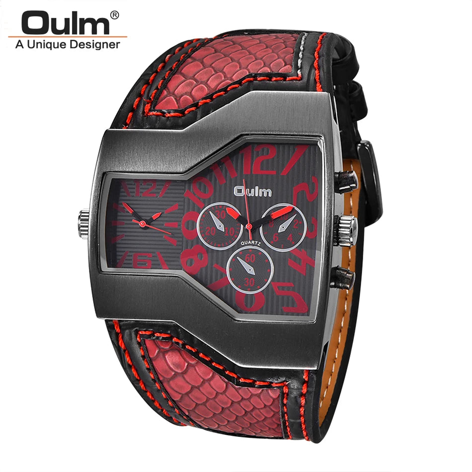 Men’s Military Quartz Watch With Dual Time Zones