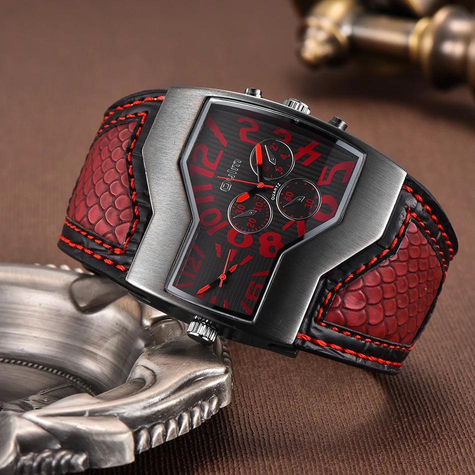Men’s Military Quartz Watch With Dual Time Zones