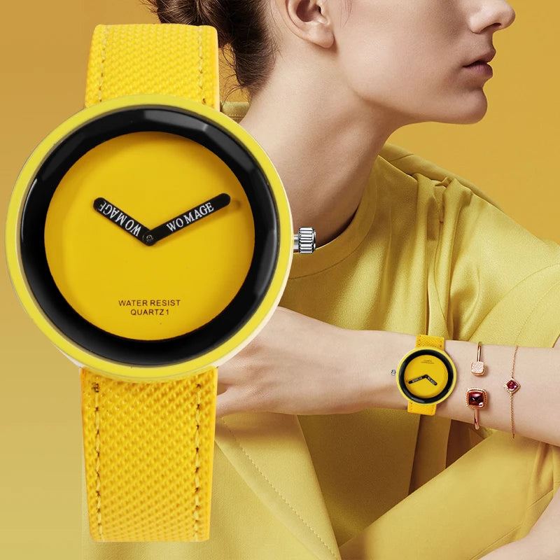 Women’s Leather Quartz Wrist Watch Fashion Casual