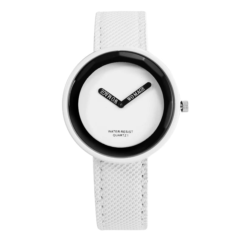 WHITE Color Women’s Leather Quartz Wrist Watch Fashion Casual