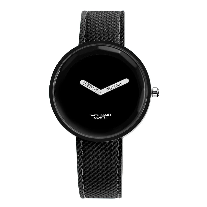 black Color Women’s Leather Quartz Wrist Watch Fashion Casual