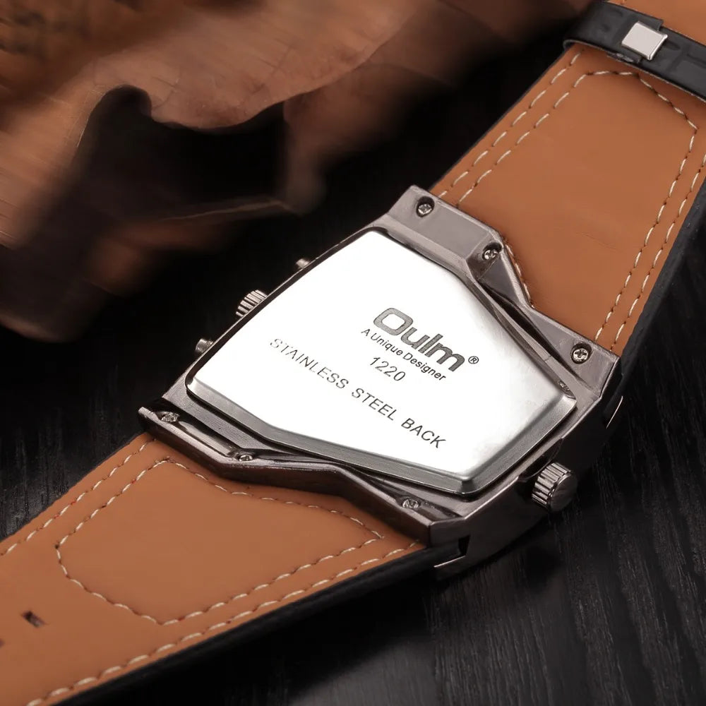 Men’s Military Quartz Watch With Dual Time Zones