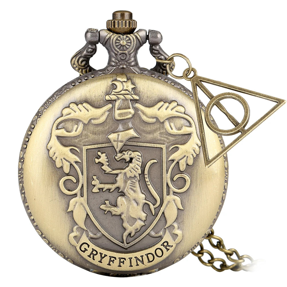 Lion Color Anime Silver Pocket Watch Pendant – Quartz Necklace Clock