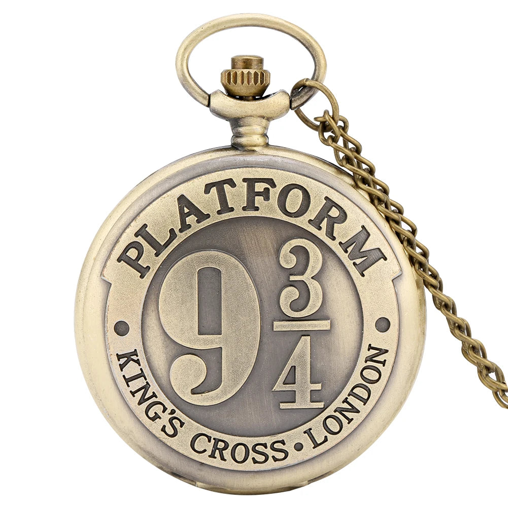 Platform Color Anime Silver Pocket Watch Pendant – Quartz Necklace Clock