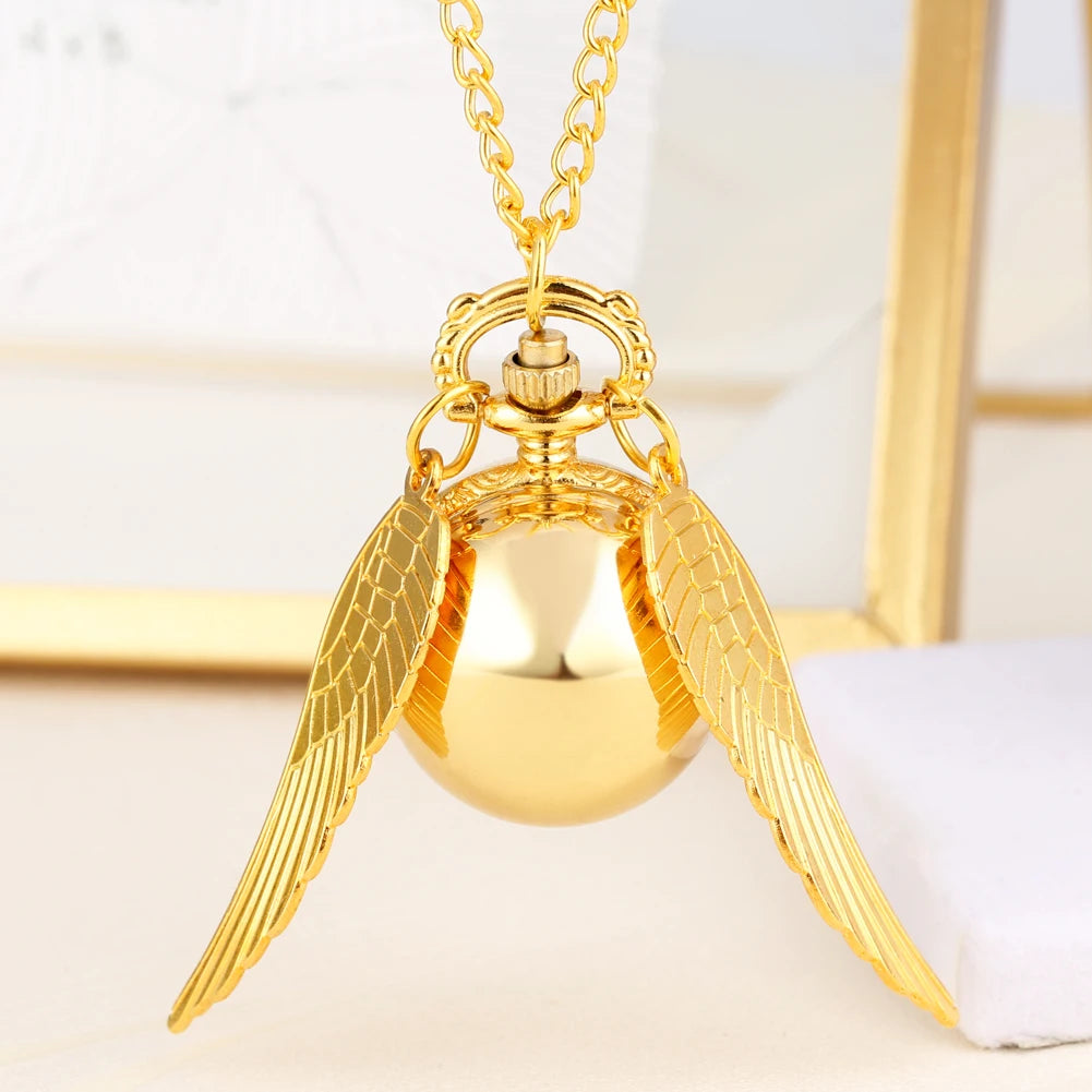 Style 2 Color Vintage Bronze Quartz Pocket Watch With Feather Wings