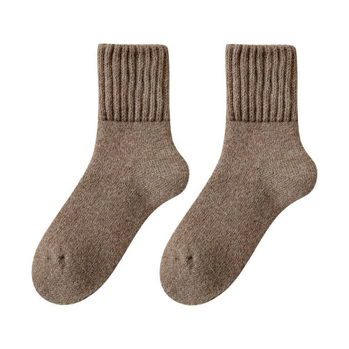 Wool socks children's mid-tube socks winter thickened maillard terry