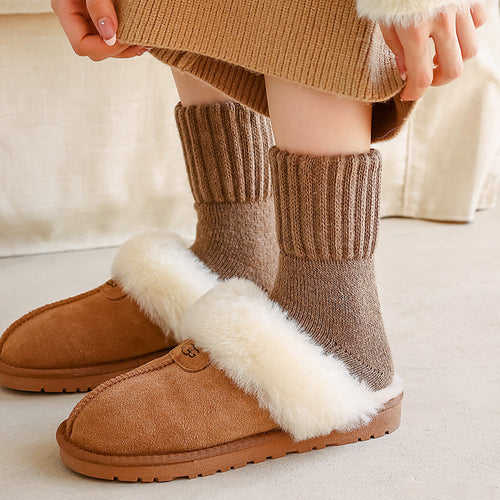 Wool socks children's mid-tube socks winter thickened maillard terry