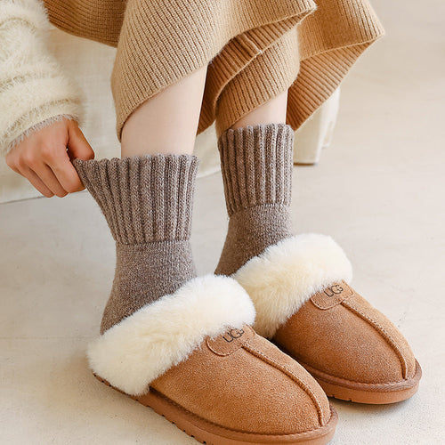 Wool socks children's mid-tube socks winter thickened maillard terry