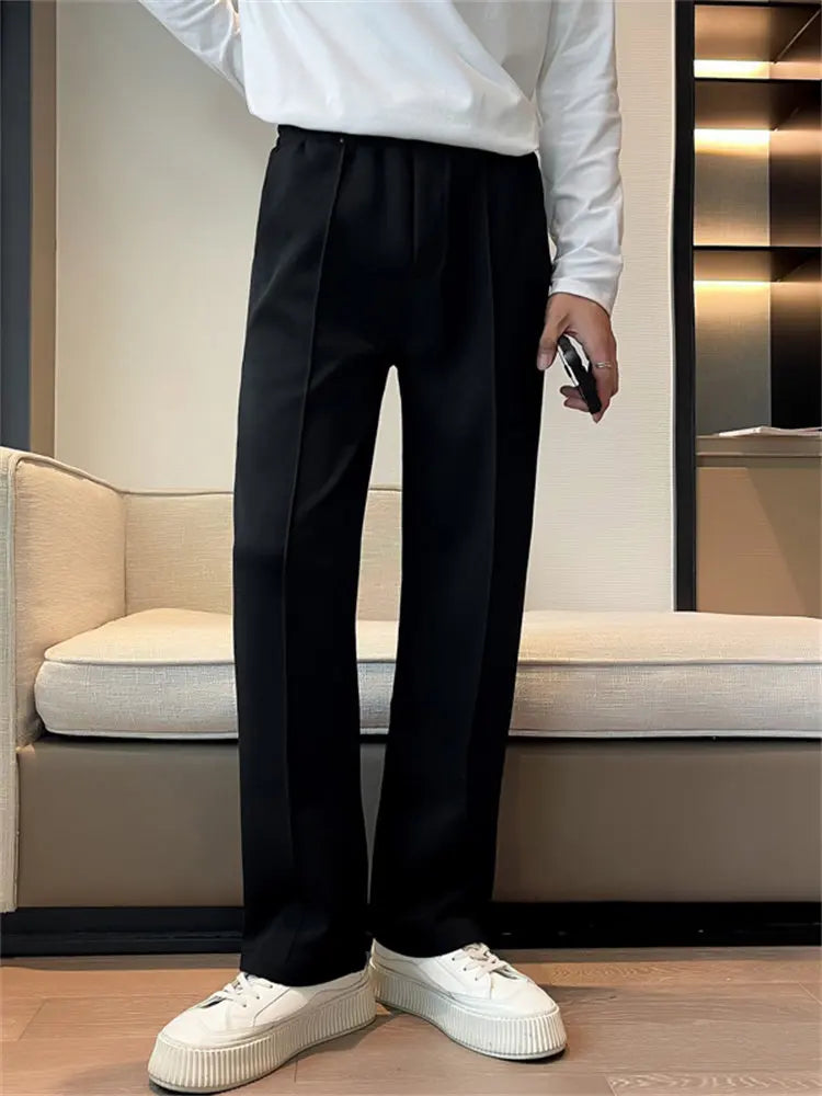 Men's Straight Leg Casual Pants Lightweight Mid-Rise