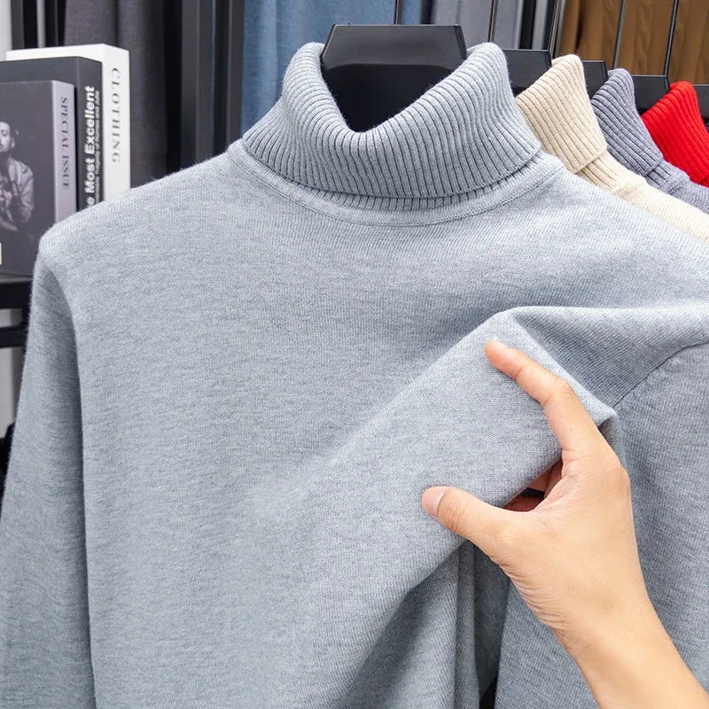 Men’s Knitted Turtleneck Sweater Slim Fit Pullover