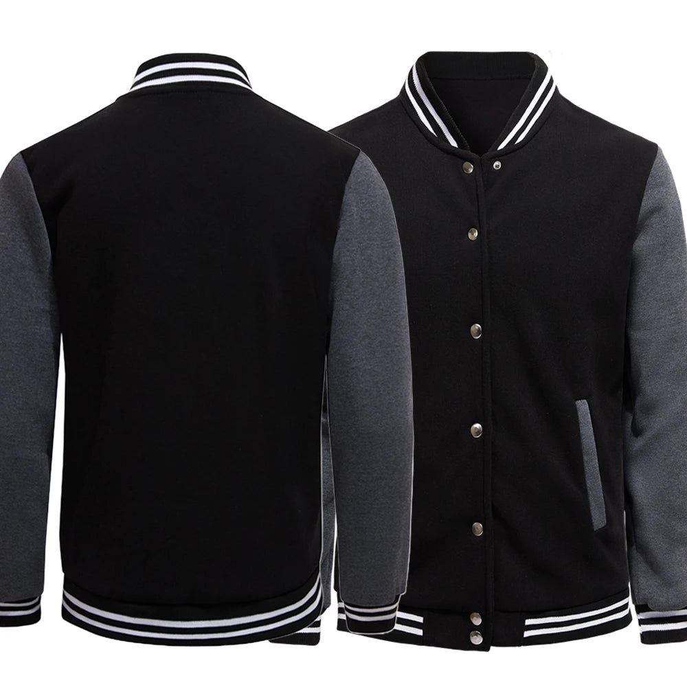 Unisex Fleece Baseball Jacket – Casual High Street Style