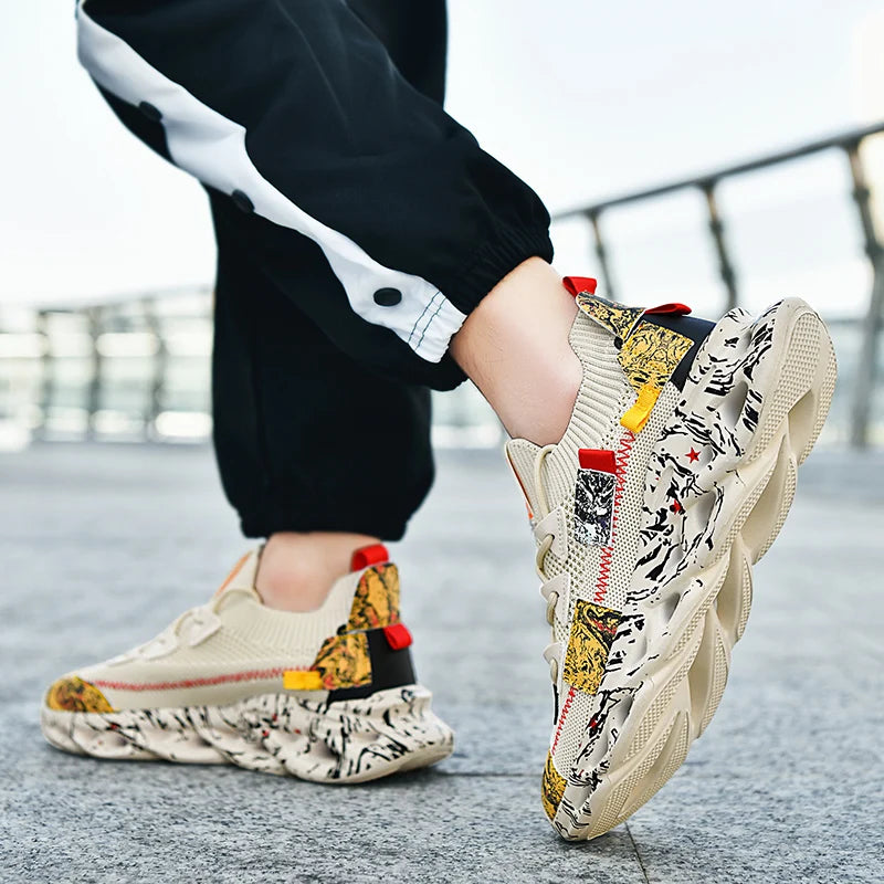 Men's Breathable Casual Sneakers With Fabric Upper