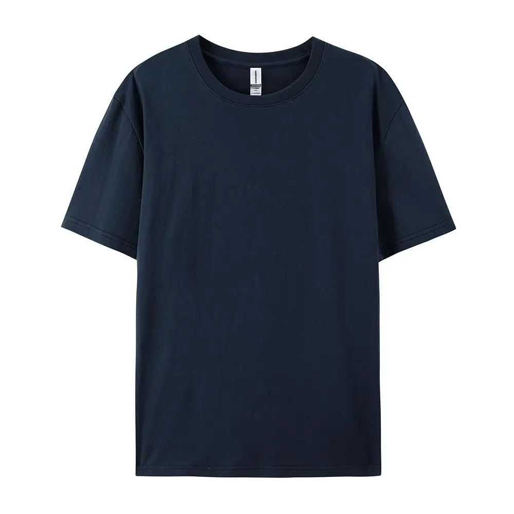 Dark Blue Color 100% Cotton Solid T-Shirt – Breathable Casual Tee