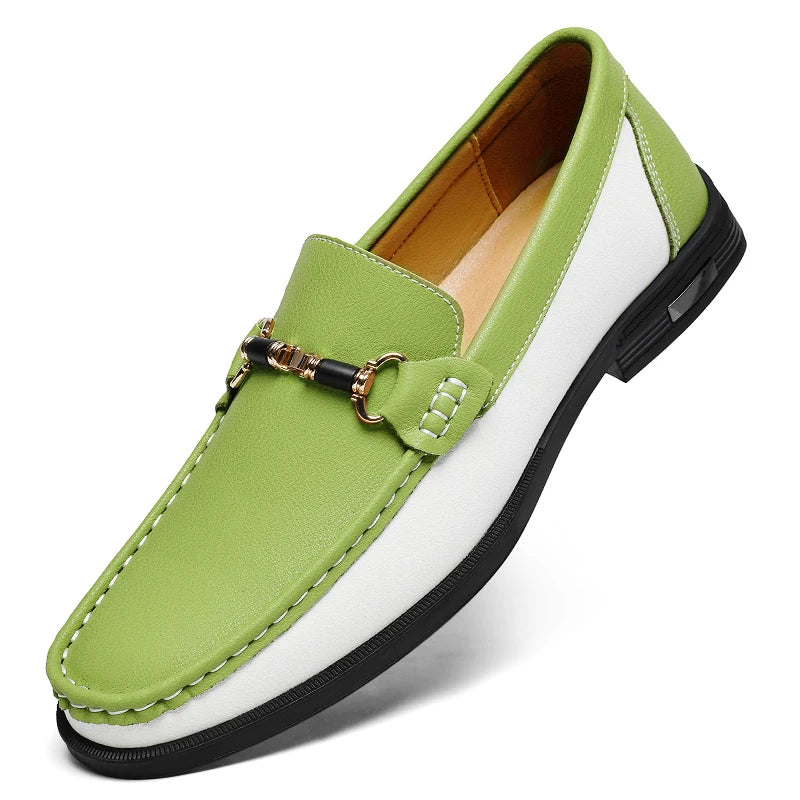 Men's Split Leather Loafers – Slip-On Office & Wedding Shoes