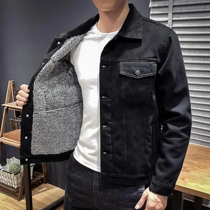 Men's Sherpa-Lined Denim Jacket – Warm Winter Coat