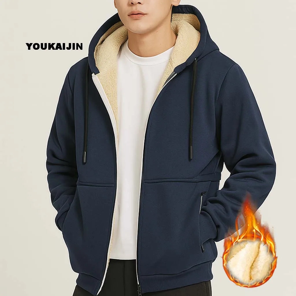 Men's Sherpa Fleece Zip Hoodie Jacket
