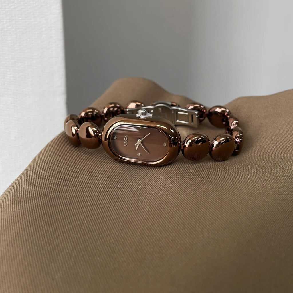 Women’s Bracelet-Style Quartz Watch – Waterproof Oval Dial