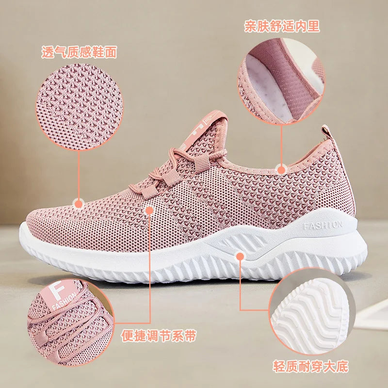 Women’s Mesh Walking Sneakers – Breathable Soft Sole
