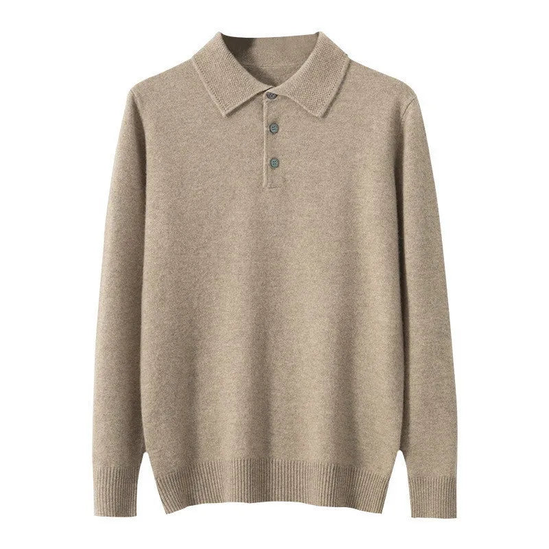 Men's Wool Knit Polo Sweater – Warm Autumn Winter Top