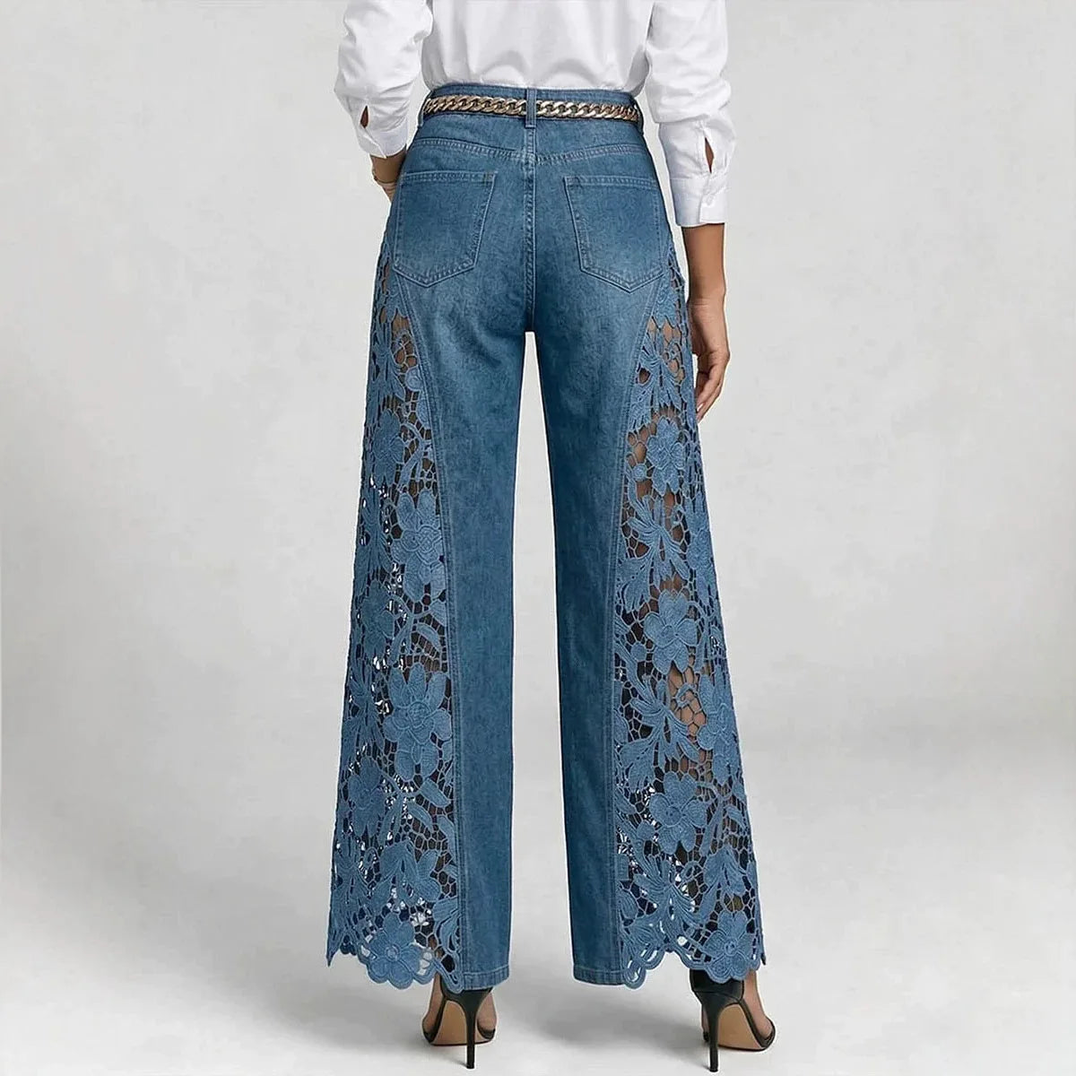 High Waist Wide Leg Jeans For Women – Ankle Length