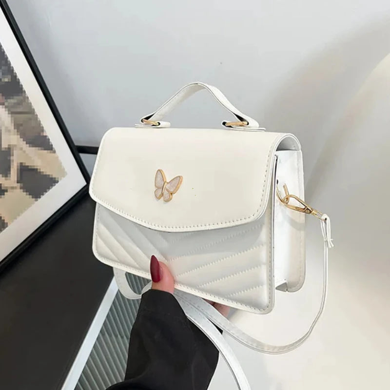 Women's PU Leather Crossbody Bag Small Square Tote